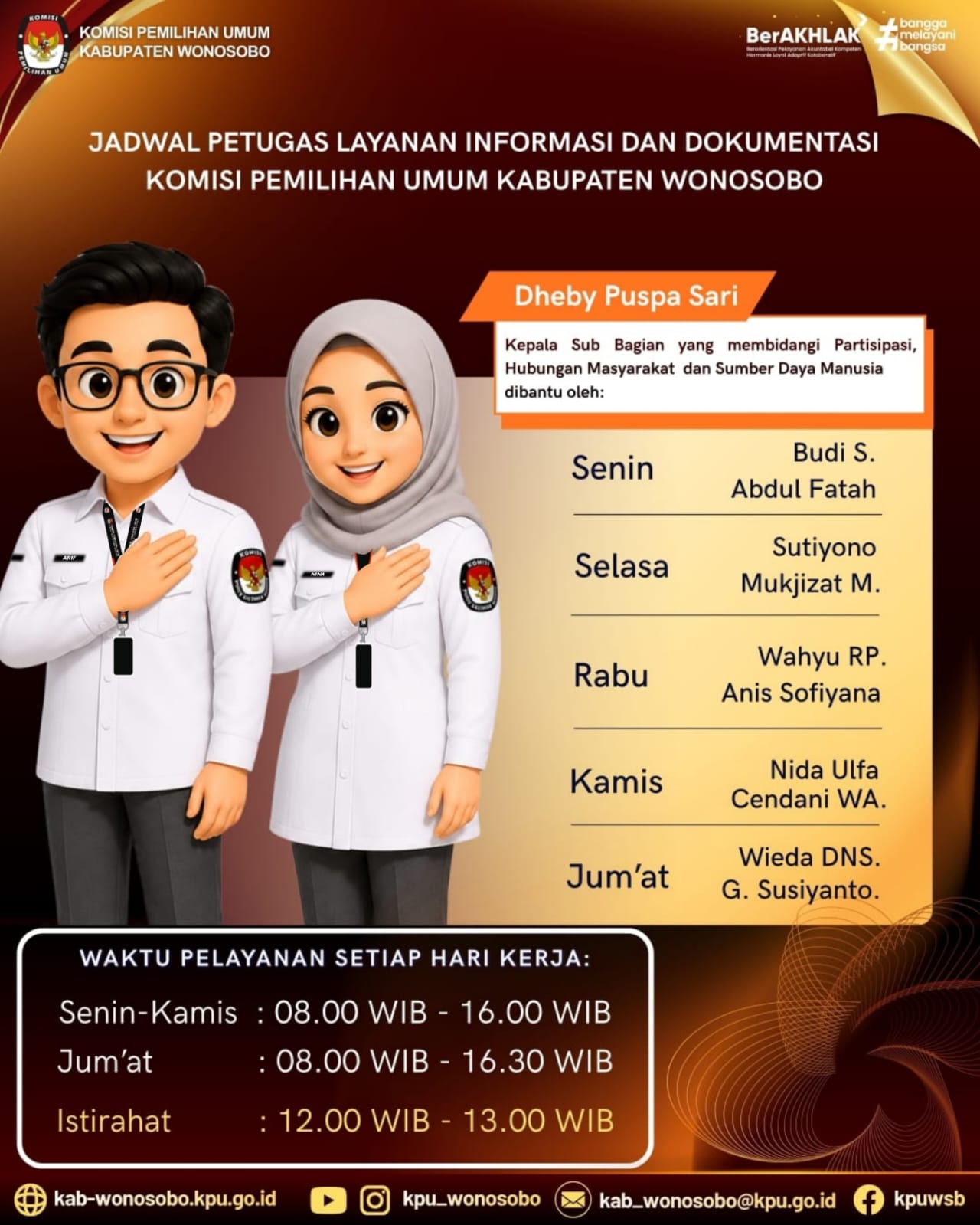 Jadwal dan Petugas Pelayanan PPID